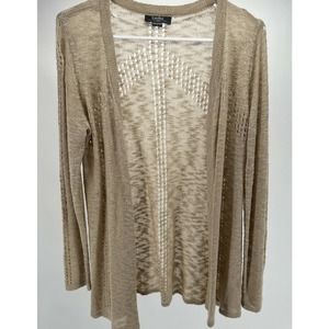 Belle By Belldini Lightweight Cardigan Sweater Long Tan Size M